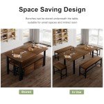 Extendable 5-Piece Walnut Dining Table Set