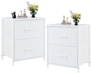 Stylish Set of 2 Nightstands with Drawers