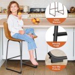 Set of 4 Modern PU Leather Bar Stools