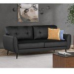 Mid Century 60" Black Loveseat Sofa for Small Spaces