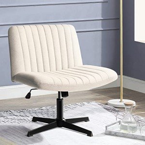 Beige Criss Cross Swivel Desk Chair