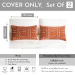 Brick Red Decorative Lumbar Throw Pillow Covers - Set of 2