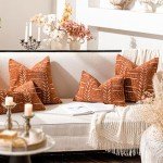 Brick Red Decorative Lumbar Throw Pillow Covers - Set of 2