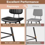 Set of 2 Black Modern Counter Height Bar Stools