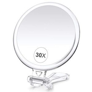 30X Magnifying Travel Mirror with Handle