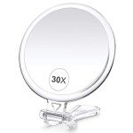 30X Magnifying Travel Mirror with Handle