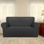 Stretchy Non-Slip Sofa Slipcover – Dark Gray