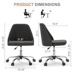Modern Rolling Office Desk Chair - Dark Grey