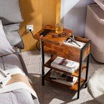 Yoobure Flip Top End Table with USB Charging