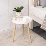 Stylish White Round Side Table for Small Spaces