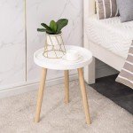 Stylish White Round Side Table for Small Spaces