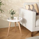 Stylish White Round Side Table for Small Spaces