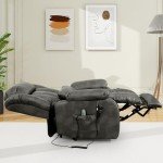 Comfortable Dual Motor Reclining Massage Chair - Gray