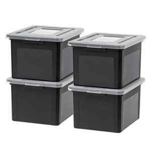 IRIS USA Stackable Plastic File Organizer 4 Pack
