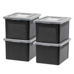 IRIS USA Stackable Plastic File Organizer 4 Pack