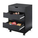 DEVAISE Mobile 5-Drawer Chest Dresser in Black