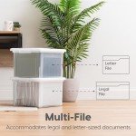 IRIS USA Stackable Plastic File Organizer 4 Pack
