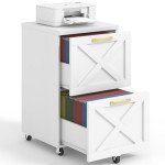 Farmhouse 2-Drawer Rolling File Cabinet in White