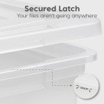 IRIS USA Stackable Plastic File Organizer 4 Pack
