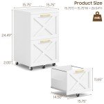 Farmhouse 2-Drawer Rolling File Cabinet in White
