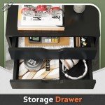 DEVAISE Mobile 5-Drawer Chest Dresser in Black