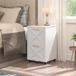 Farmhouse 2-Drawer Rolling File Cabinet in White