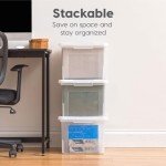 IRIS USA Stackable Plastic File Organizer 4 Pack