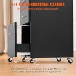 Black 3-Drawer Wood File Cabinet on Wheels