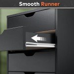 DEVAISE Mobile 5-Drawer Chest Dresser in Black