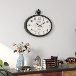 Retro Oval Black Wall Clock for Home Decor