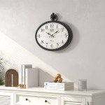 Retro Oval Black Wall Clock for Home Decor