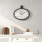 Retro Oval Black Wall Clock for Home Decor