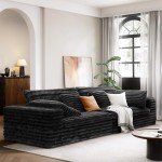 Modern 112" Modular Sectional Sofa in Black