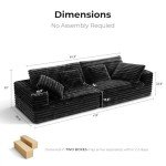 Modern 112" Modular Sectional Sofa in Black