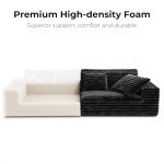 Modern 112" Modular Sectional Sofa in Black