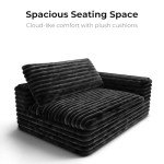 Modern 112" Modular Sectional Sofa in Black