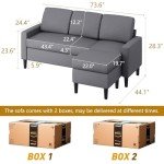 Modern L-Shaped Convertible Sofa with Movable Ottoman