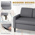 Modern L-Shaped Convertible Sofa with Movable Ottoman