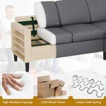 Modern L-Shaped Convertible Sofa with Movable Ottoman
