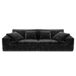 Modern 112" Modular Sectional Sofa in Black