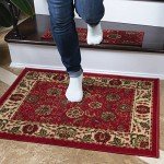 Ottohome Collection Machine Washable Non-Slip Rugs - Red