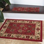 Ottohome Collection Machine Washable Non-Slip Rugs - Red