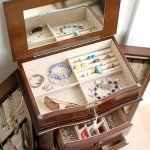 Noelle Jewelry Armoire with Locking Storage, Walnut