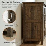 Rustic Brown Buffet Cabinet with Sliding Doors