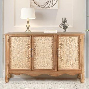 Farmhouse Wooden Sideboard Buffet Cabinet with Storage