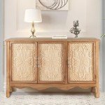 Farmhouse Wooden Sideboard Buffet Cabinet with Storage