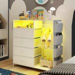 Stylish 5-Drawer Bedroom Dresser with Charging Station