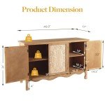 Farmhouse Wooden Sideboard Buffet Cabinet with Storage