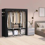 Sturdy Portable Wardrobe with Shelves and Pockets