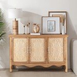 Farmhouse Wooden Sideboard Buffet Cabinet with Storage